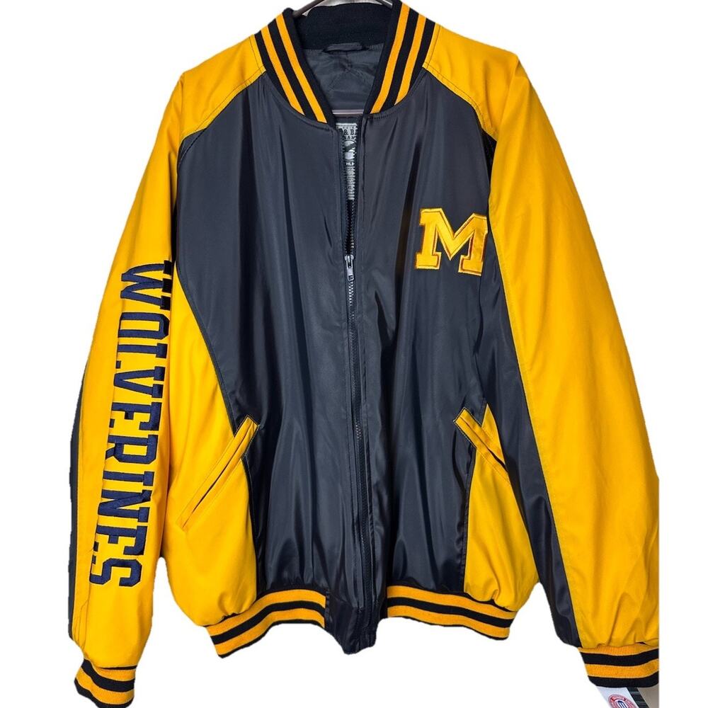 Vtg 90s Steve and Barrys University of Michigan Wolverines Varsity Jacket XL NWT